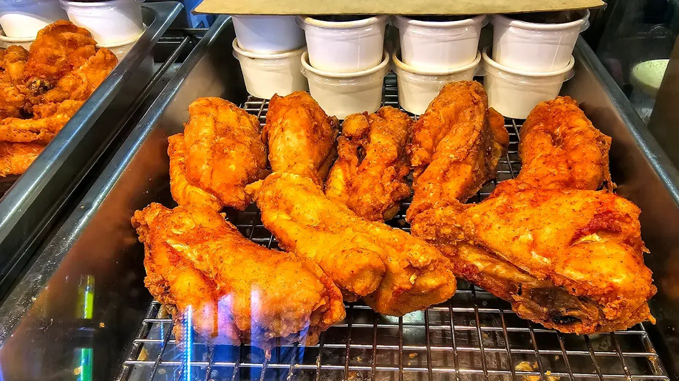 Twist potatoes and fried chicken at Foothills Foods Calgary