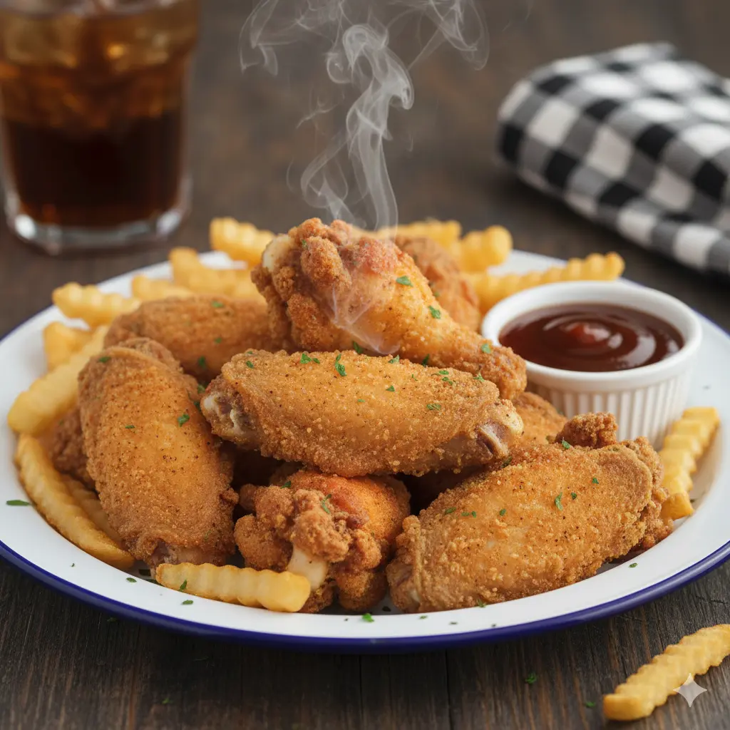 Seasoned crispy chicken wings at Foothills Foods in Calgary, AB