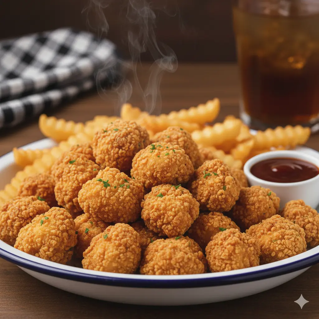 Bite-sized popcorn chicken at Foothills Foods in Calgary, AB